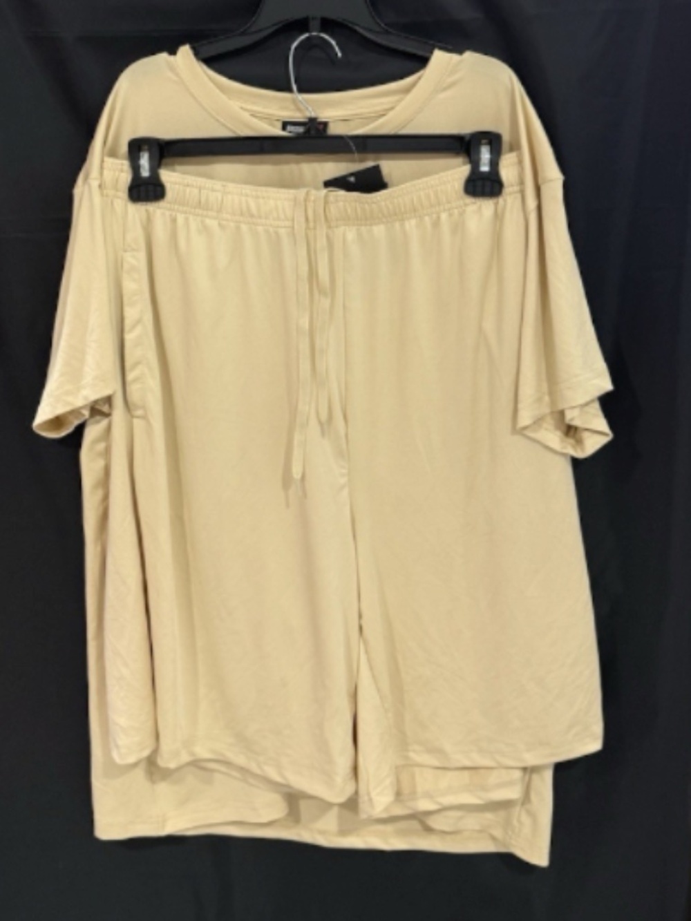 Jump Start Men's 2-Piece Short Sleeve Pajama Set Beige Size XL 12075